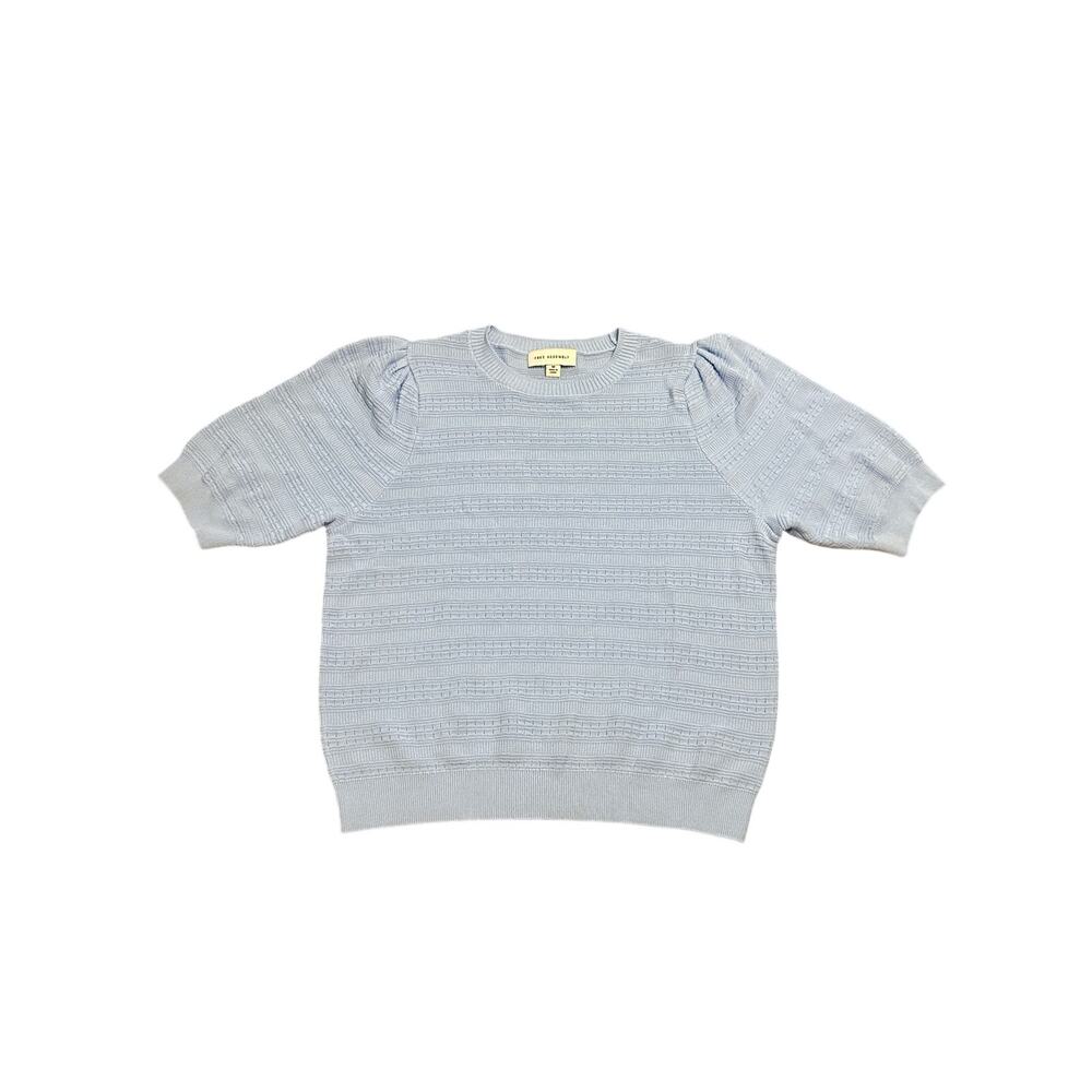 NWOT Free Assemblyโ Textured Puff Sleeve Sweater Tee BLUE Medium
